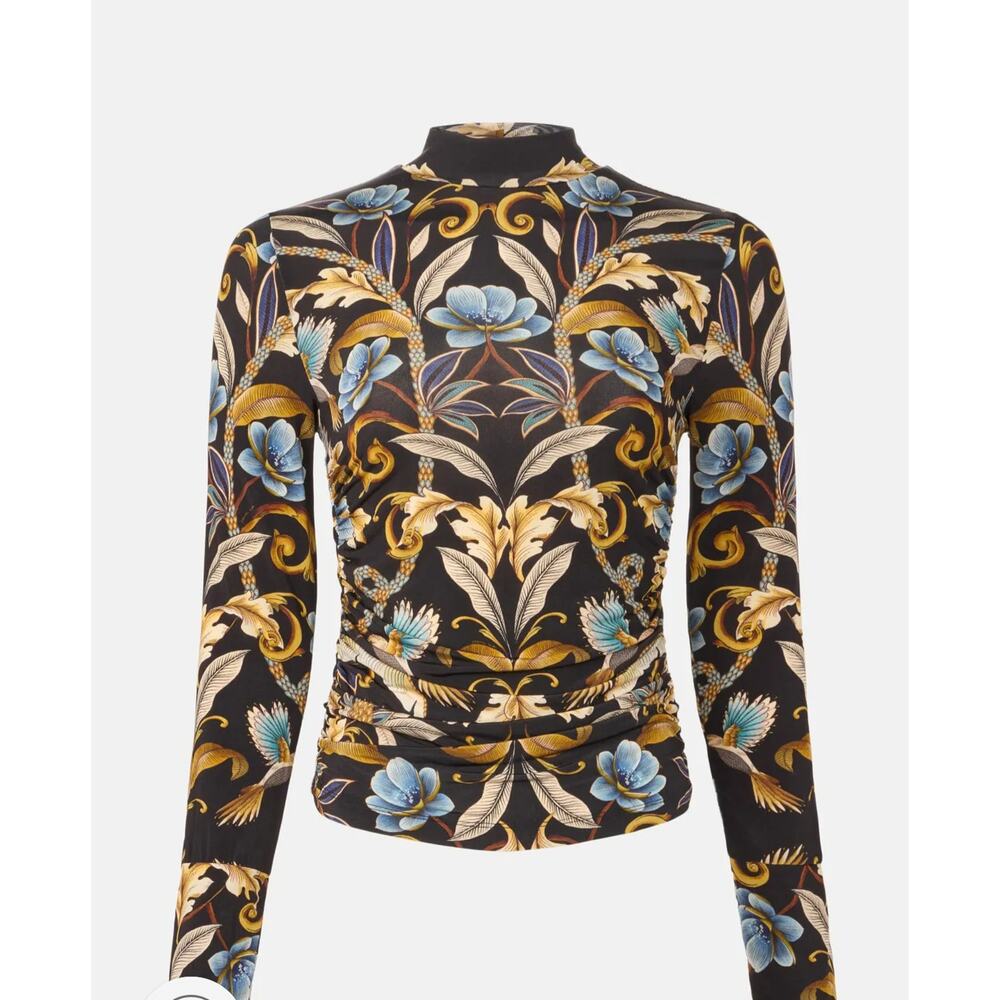 Farm Rio Snake Garden Jersey Blouse Women Size S - Picture 3 of 12